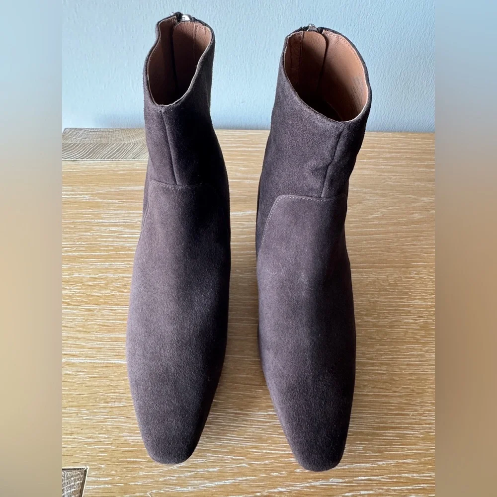 NWOB MADEWELL Women’s The Dimes Kitten-Heel Boot Dark Roast Suede Size 7.5 NR863